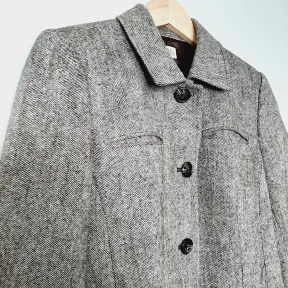 MICHAEL KORS Wool Blend Button up Blazer Jacket Tweed Style Gray Fabric Sz 4 - Picture 5 of 13